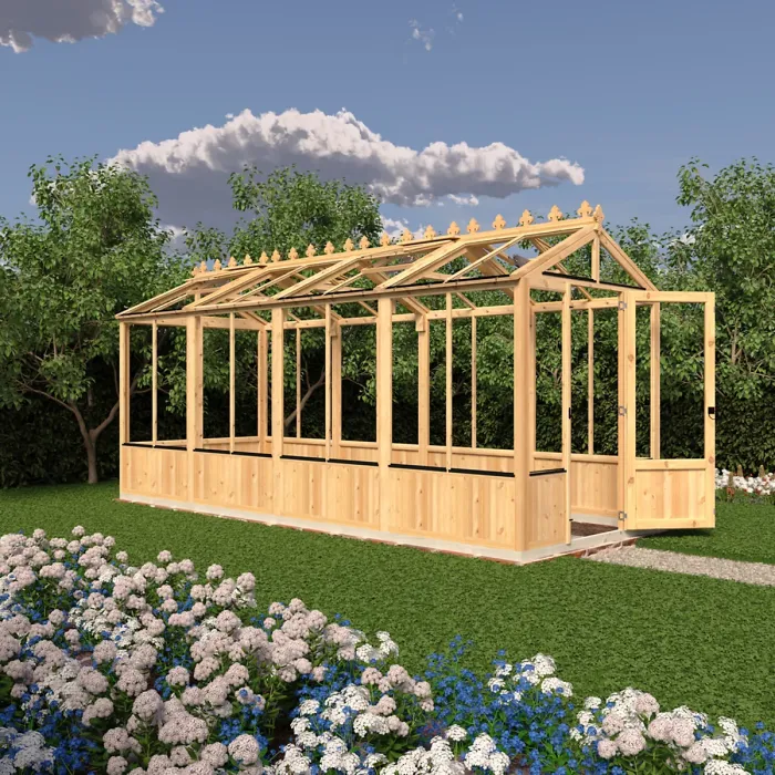 Shire Holkham 16x6 Wooden Apex Greenhouse