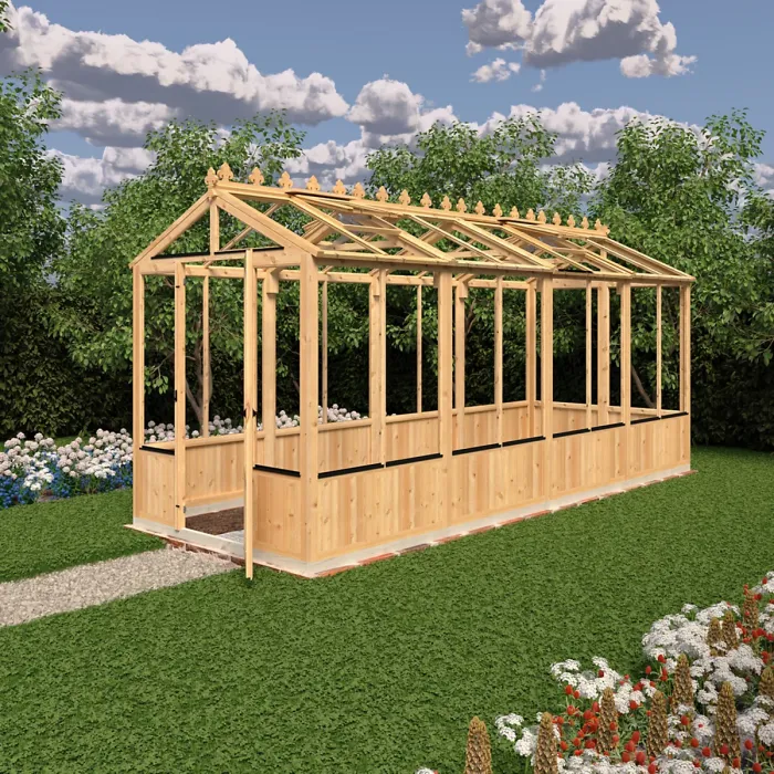 Shire Holkham 16x6 Wooden Apex Greenhouse