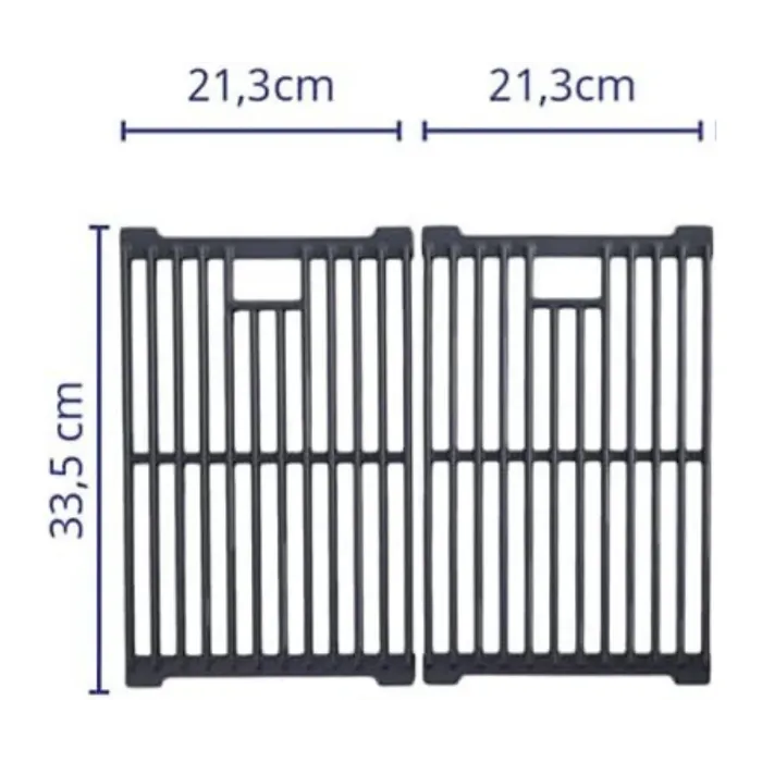 CosmoGrill Cast Iron Grate Set for Original 6+1 Gas Barbecues 33cm(L) x 21cm x 2(W)