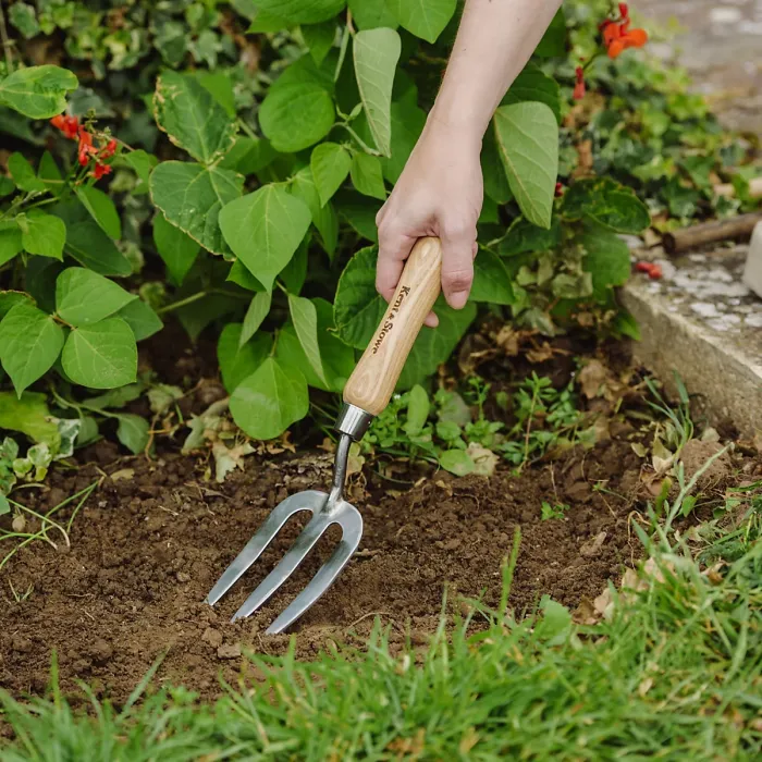 Kent & Stowe Stainless Steel & Wood Hand fork (H) 330mm x (W) 85mm