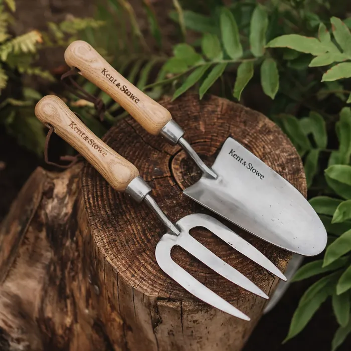 Kent & Stowe Stainless Steel & Wood Hand fork (H) 330mm x (W) 85mm