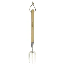 Kent & Stowe Stainless Steel & Wood Hand fork (H) 600mm x (W) 80mm
