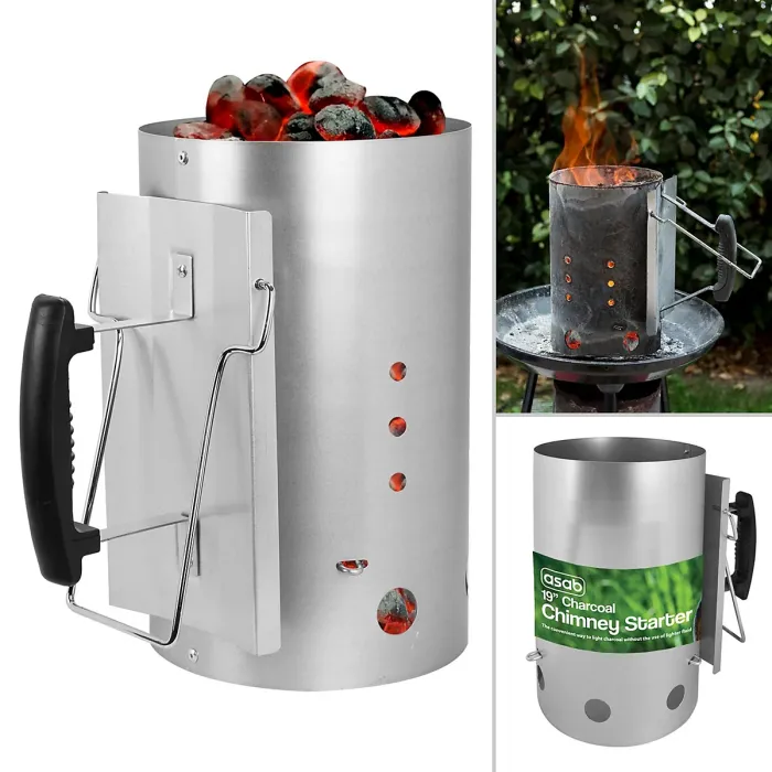 Large Steel Chimney Charcoal Starter With Handle