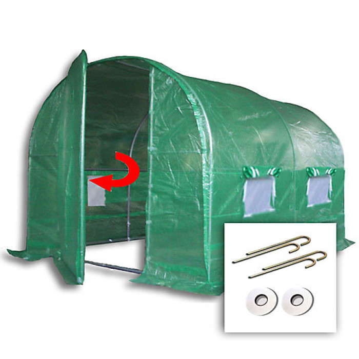 3m x 2m + Ground Anchor Kit (10' x 7' approx) Pro+ Green Poly Tunnel
