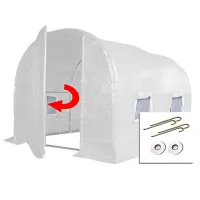 3m x 2m + Ground Anchor Kit (10' x 7' approx) Pro+ White Poly Tunnel