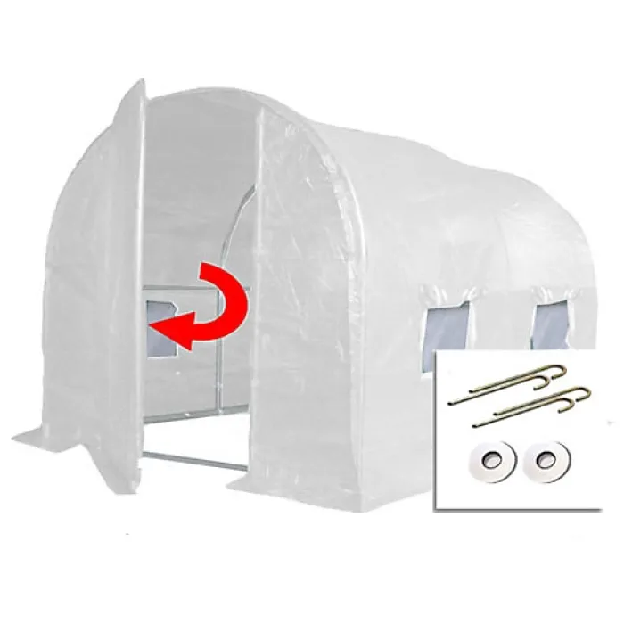 3m x 2m + Ground Anchor Kit (10' x 7' approx) Pro+ White Poly Tunnel