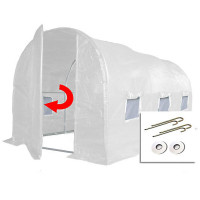 4m x 2m + Ground Anchor Kit (13' x 7' approx) Pro+ White Poly Tunnel