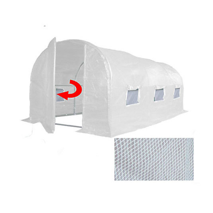 4m x 2m + Ground Anchor Kit (13' x 7' approx) Pro+ White Poly Tunnel