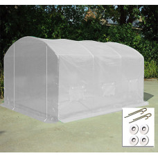 4m x 3.5m + Ground Anchor Kit (13' x 11.5' approx) Pro Max White Poly Tunnel
