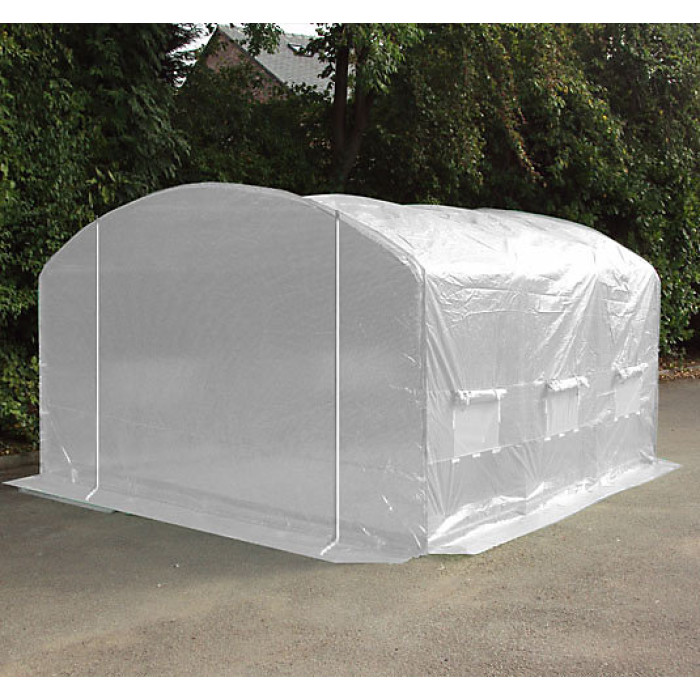 4m x 3.5m + Ground Anchor Kit (13' x 11.5' approx) Pro Max White Poly Tunnel