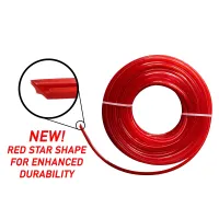 1.6mm REDSTAR strimmer/trimmer line/cord,longlast ,star shape for better cut and lasts longer-15m length