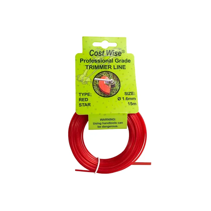 1.6mm REDSTAR strimmer/trimmer line/cord,longlast ,star shape for better cut and lasts longer-15m length