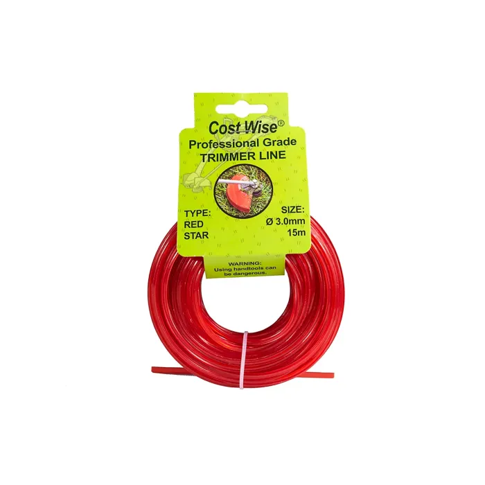 3.0mm REDSTAR strimmer/trimmer line/cord,longlast ,star shape for better cut and lasts longer-15m length