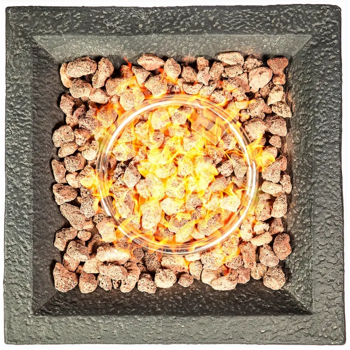 MDA Designs MAKARA Hand-crafted Stone Fire Column Garden and Patio Fire Pit