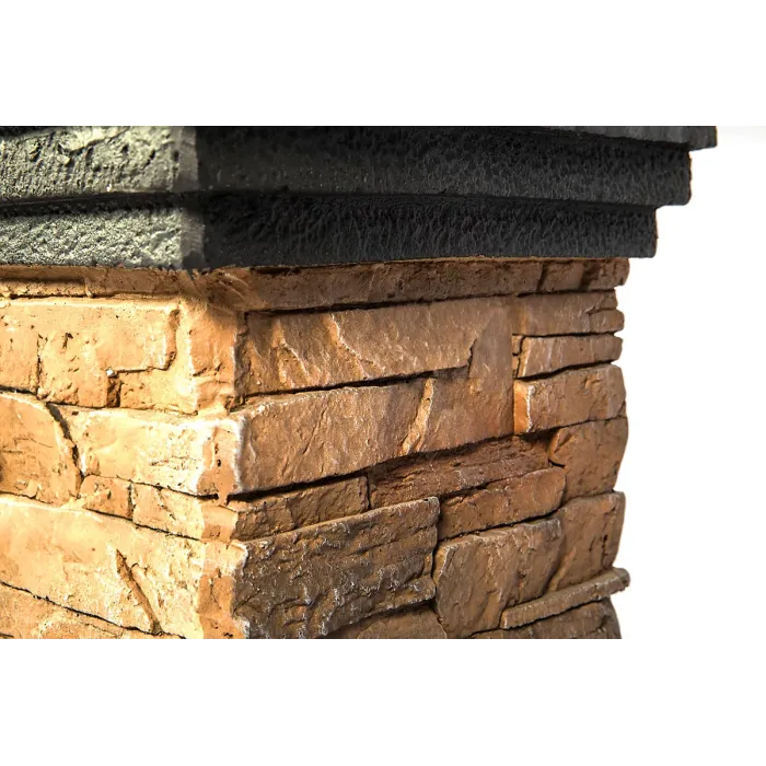 MDA Designs MAKARA Hand-crafted Stone Fire Column Garden and Patio Fire Pit