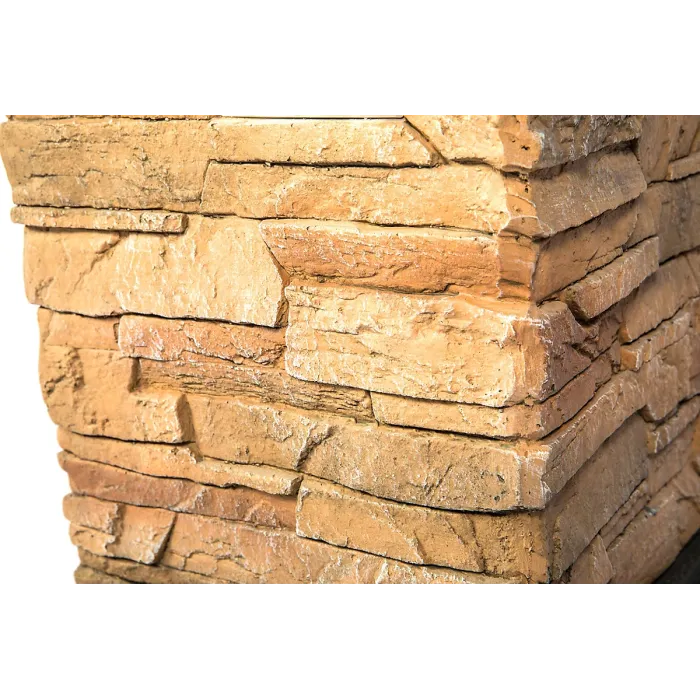 MDA Designs MAKARA Hand-crafted Stone Fire Column Garden and Patio Fire Pit