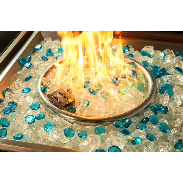 MDA Designs OSTARA Stylish Wicker Garden and Patio Glass Tabletop Fire Pit