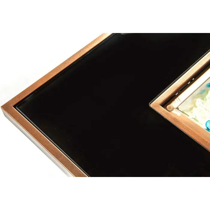 MDA Designs OSTARA Stylish Wicker Garden and Patio Glass Tabletop Fire Pit