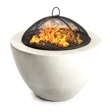Centurion Supports Fireology DIABLO Contemporary Garden Fire Pit Brazier and Barbecue with Concrete Stone-Effect Finish