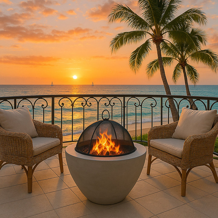 Centurion Supports Fireology DIABLO Contemporary Garden Fire Pit Brazier and Barbecue with Concrete Stone-Effect Finish