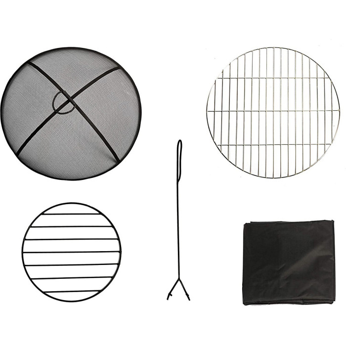 Centurion Supports Fireology BOGOTA Bold Garden Fire Pit Brazier and Barbecue with Eco-Stone Finish