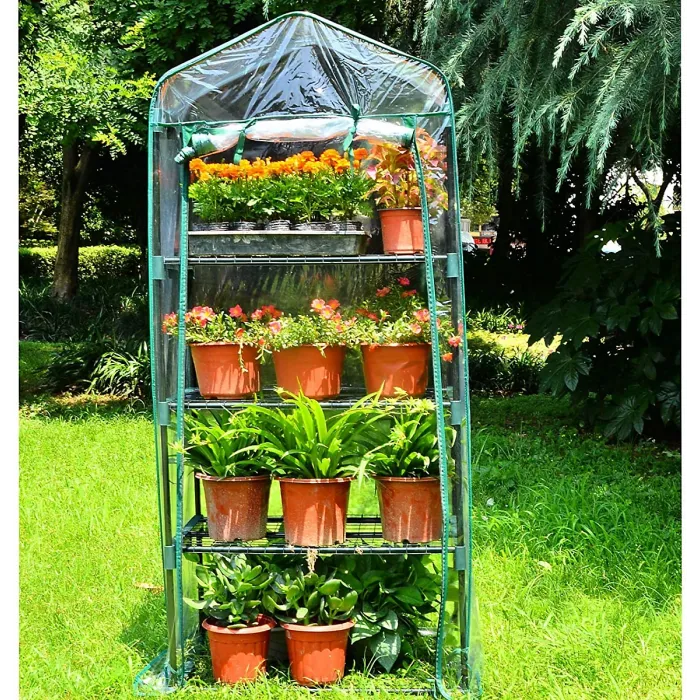 Ram 4 Tier Walk In Greenhouse - compact Green House with 4 Shelves