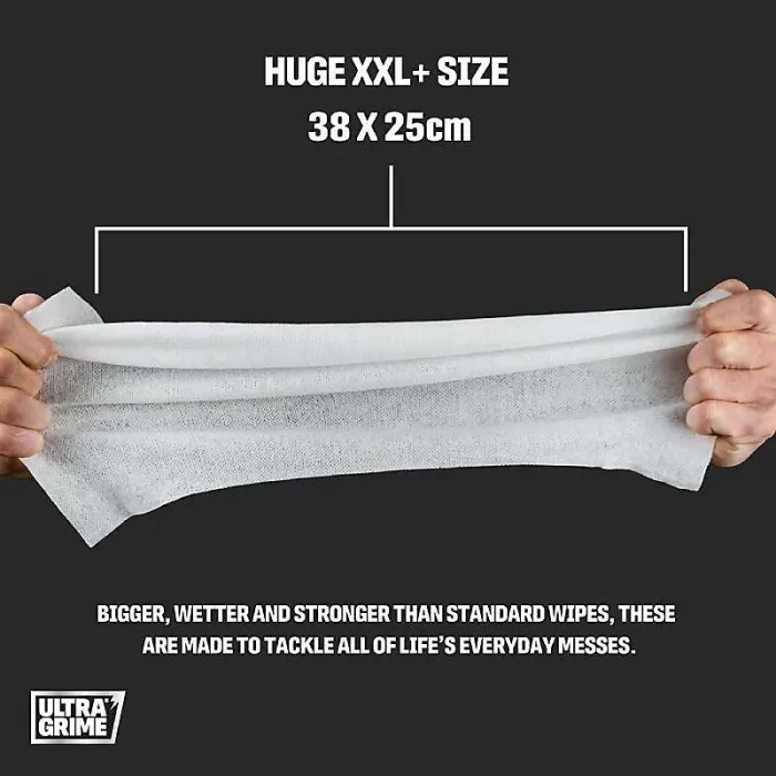 UltraGrime LIFE BBQ XXL+ Clothwipes 30pk - Extra-Large, Extra-Thick BBQ Cleaning Wipes