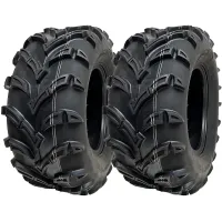 25x10.00-12 ATV Quad Tyres 6ply Wanda P377 E-Marked Road Legal 50J (Set of 2)