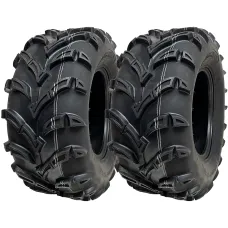 25x10.00-12 ATV Quad Tyres 6ply Wanda P377 E-Marked Road Legal 50J (Set of 2)