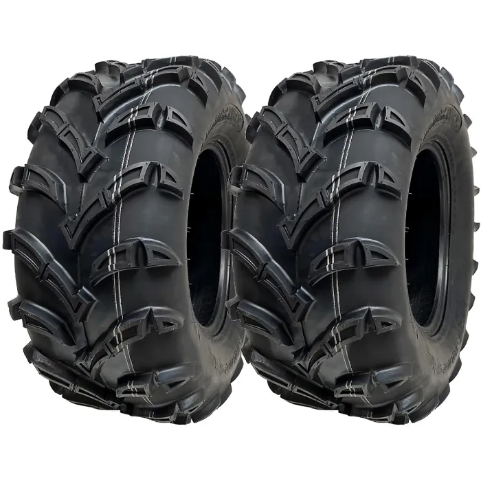 25x10.00-12 ATV Quad Tyres 6ply Wanda P377 E-Marked Road Legal 50J (Set of 2)