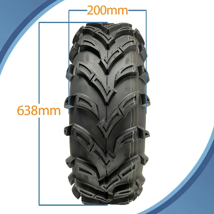 25x8.00-12 ATV Quad Tyres 6ply 14psi Wanda P377 Road Legal Tires 65J (Set of 2)