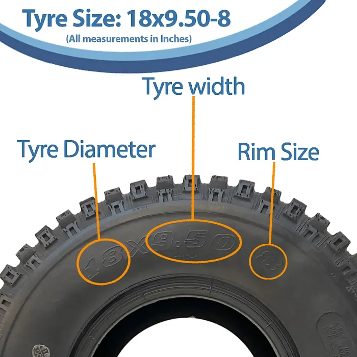 18x9.50-8 Knobby ATV Quad Trailer Tyre Wanda P322 4ply Tubeless Off Road Tire