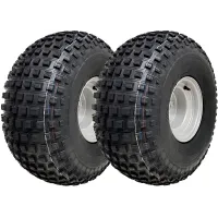 22x11.00-8 Knobby ATV Tyres 4 Stud Rim Trailer Quad Wheels 4 Inch PCD (Set of 2)