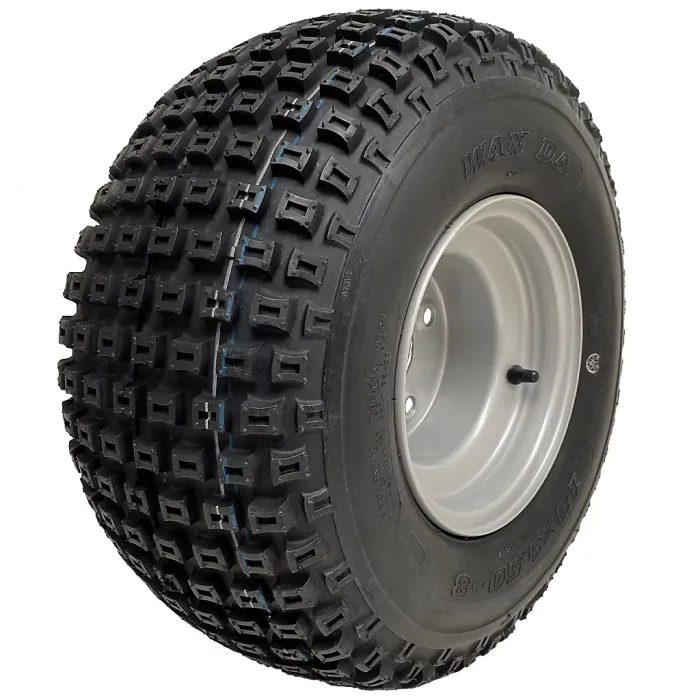 18x9.50-8 ATV Knobby Tyre Fitted on 4 Stud 4 Inch PCD Steel Rim Wanda P322 4 Ply