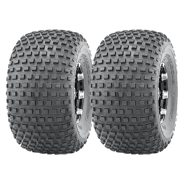 22x11.00-8 knobby tyres on ball bearing rims, - ATV trailer wheels - set of 2 -
