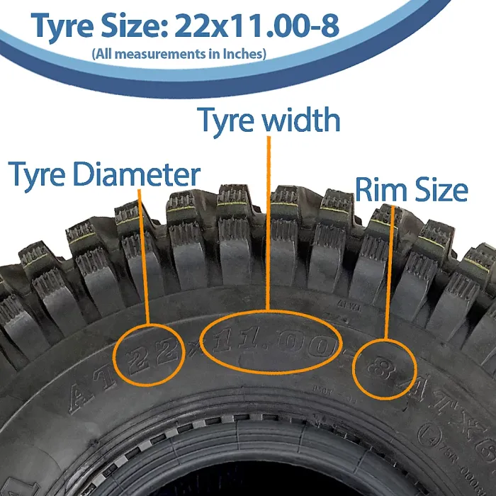 22x11.00-8 ATV Quad Tyre Wanda P308 Knobby Open Centre E-Marked Road Legal Tire