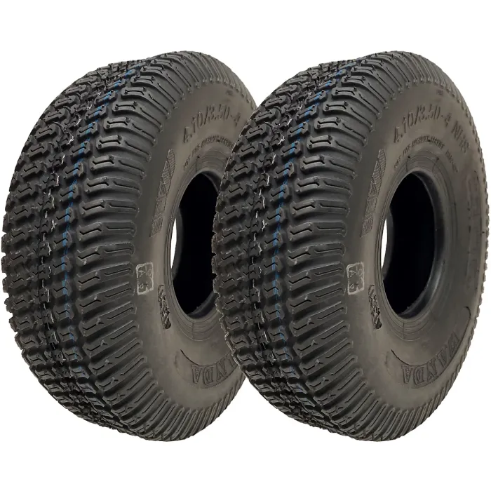 4.10/3.50-4 Lawnmower Grass Multi Turf Tyres 4ply Tubeless Wanda P332 (Set of 2)