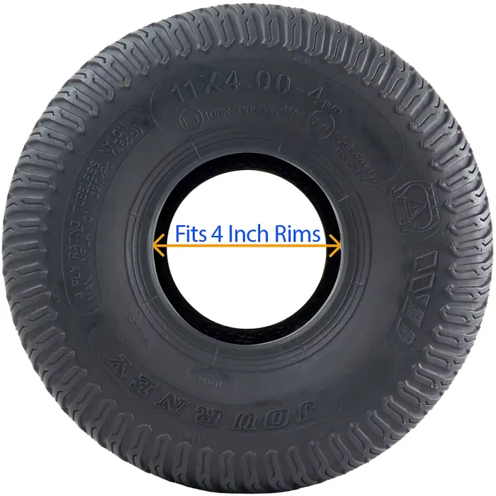 11x4.00-4 Lawn Mower Tyres 4ply Multi Turf Ride on Mower Grass Wanda (Set of 2)