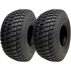 15x6.00-6 Lawnmower Grass Tyres Turf Ride On Mower Tubeless P332 4ply (Set of 2)