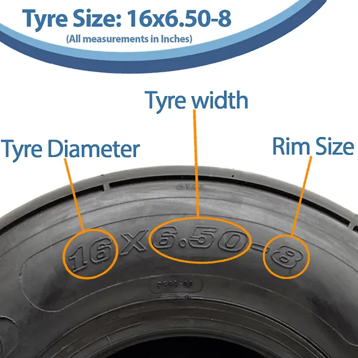 16x6.50-8 Multi Rib Turf Lawnmower Tyre 6ply Hay Bob Turner Hay Rake Wanda P508A