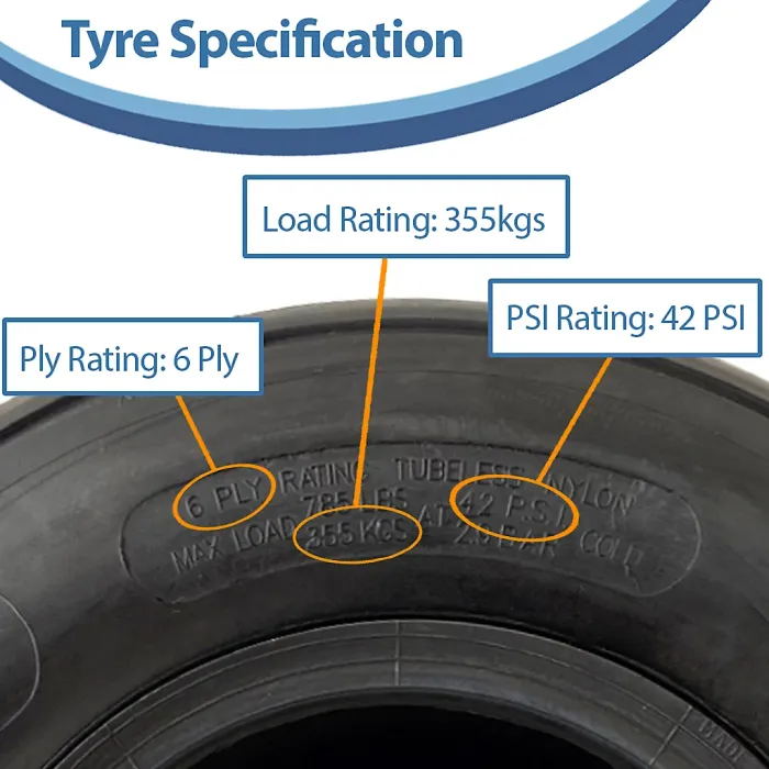 16x6.50-8 Multi Rib Turf Lawnmower Tyre 6ply Hay Bob Turner Hay Rake Wanda P508A