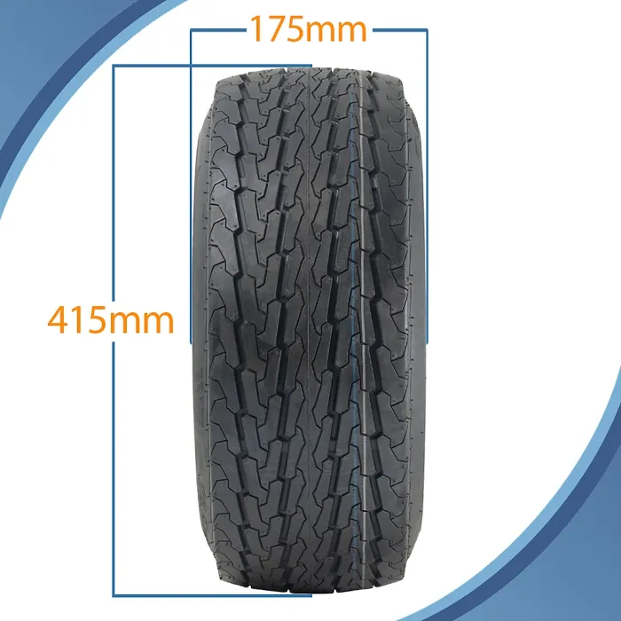 16.5x6.50-8 Trailer Tyres Wheel Assembly 100mm PCD Road Legal 355kgs (Set of 2)