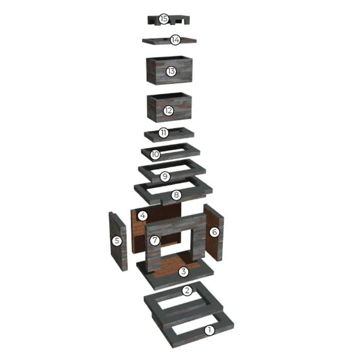 Callow Dark Stone Outdoor Wood Burning Fireplace Self Assembly Kit