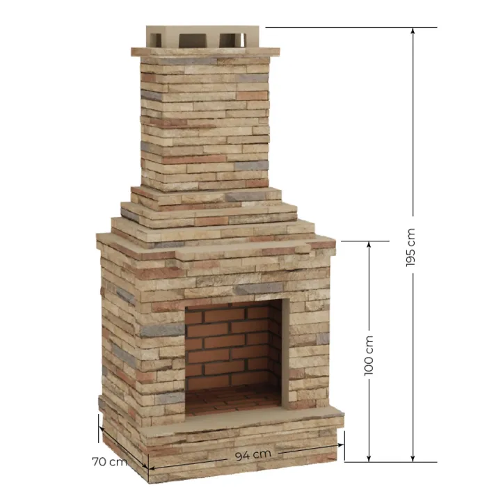 Callow Light Stone Outdoor Wood Burning Fireplace Self Assembly Kit