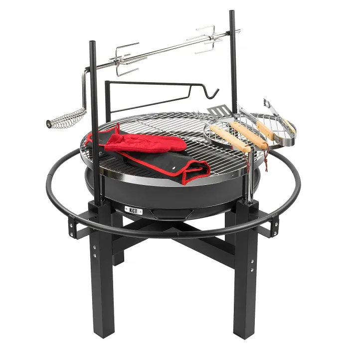 KCT BBQ Grill with Rotisserie Fire Pit With Tool Set