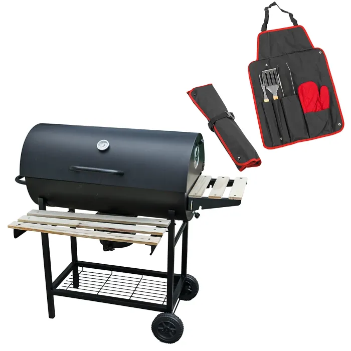 KCT Classic Barrel Outdoor BBQ Smoker With Tool Set