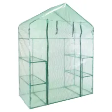 Walk In Greenhouse Garden Plant Grow House Outdoor Growhouse Garden Structure with Shelving & Roll Up Cover