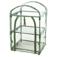Mini Greenhouse Garden 2 Tier Portable Outdoor Green House Growhouse Garden Structures with Shelving & Cover