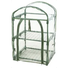 Mini Greenhouse Garden 2 Tier Portable Outdoor Green House Growhouse Garden Structures with Shelving & Cover