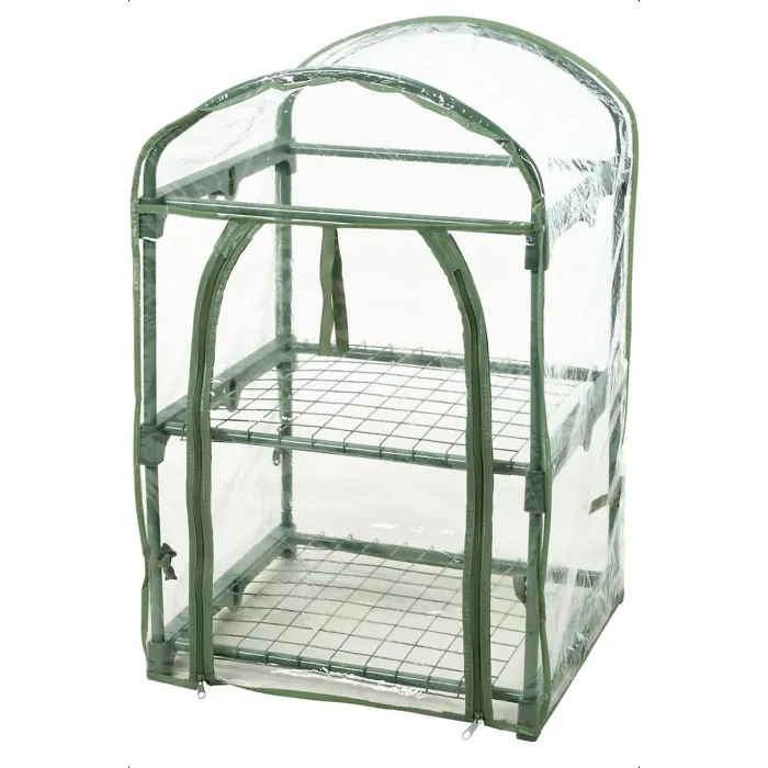 Mini Greenhouse Garden 2 Tier Portable Outdoor Green House Growhouse Garden Structures with Shelving & Cover